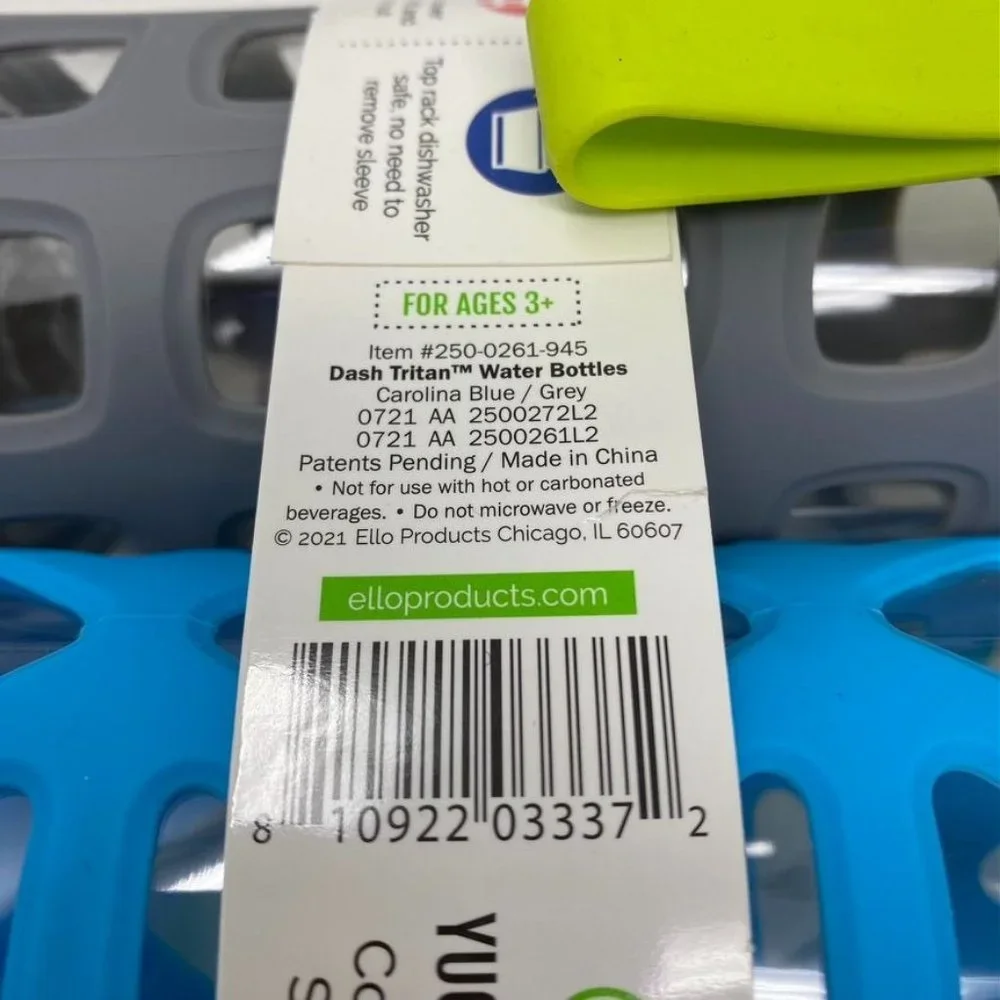 Ello Dash Tritan Water Bottles Carolina Blue/Grey 16 ozs - Picture 6 of 9